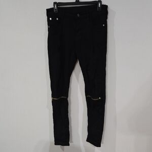 Marshall Sz 16 Women's Black Skinny Jeans with Gold Details